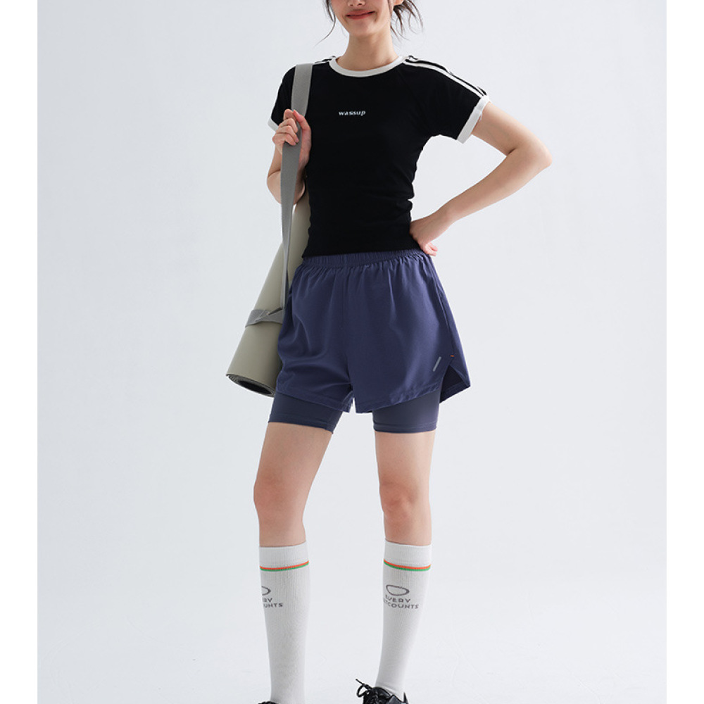 Running Gear Junior - Ladies Athletic Shorts Double Layer Sportswear